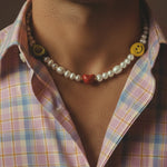 "Pure Green Energy on your neck." pearl necklace