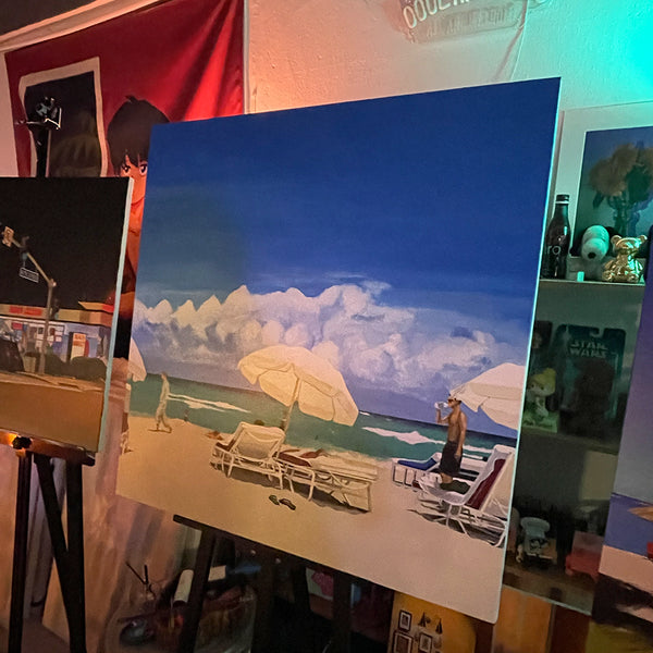 'Clear water beach' original painting