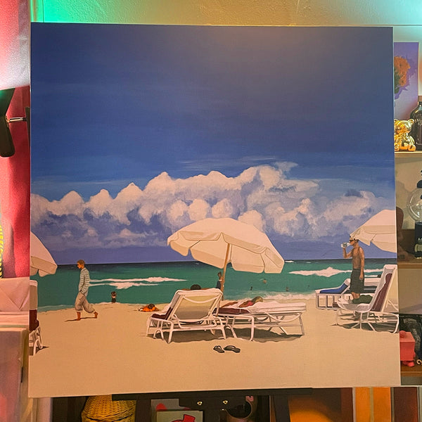 'Clear water beach' original painting