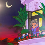 Tropical night original painting