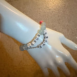 Jesus saves acuamarin bracelet