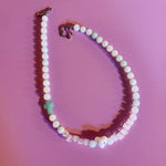 "Jesus Saves" Aquamarine Gemstone Necklace