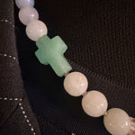 "Jesus Saves" Aquamarine Gemstone Necklace