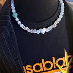 "Jesus Saves" Aquamarine Gemstone Necklace