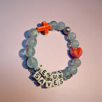Jesus saves acuamarin bracelet