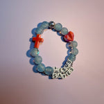 Jesus saves acuamarin bracelet