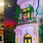 Tropical night original painting