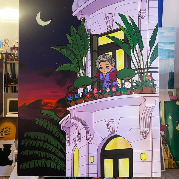 Tropical night original painting