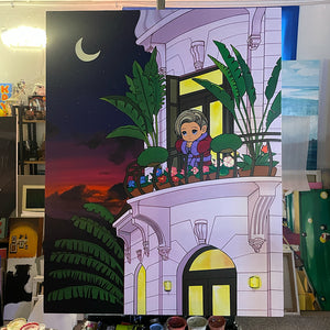Tropical night original painting