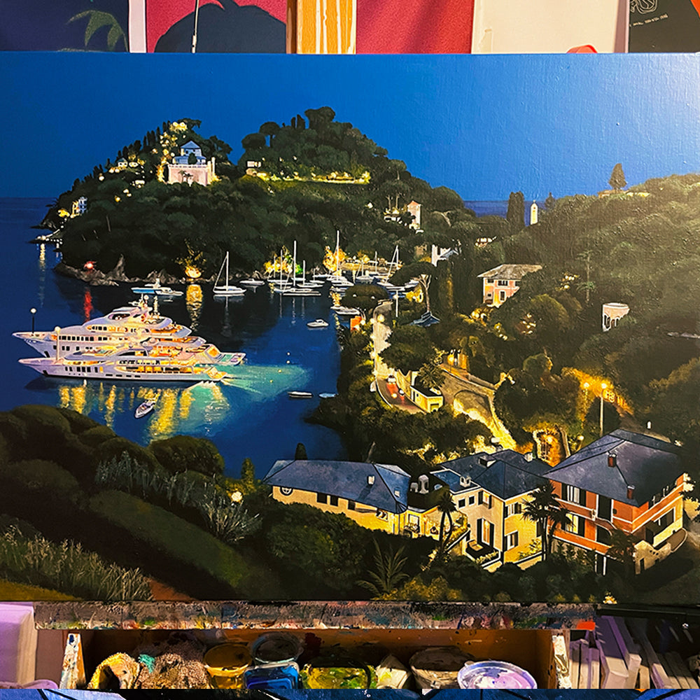 'Portofino night' original painting