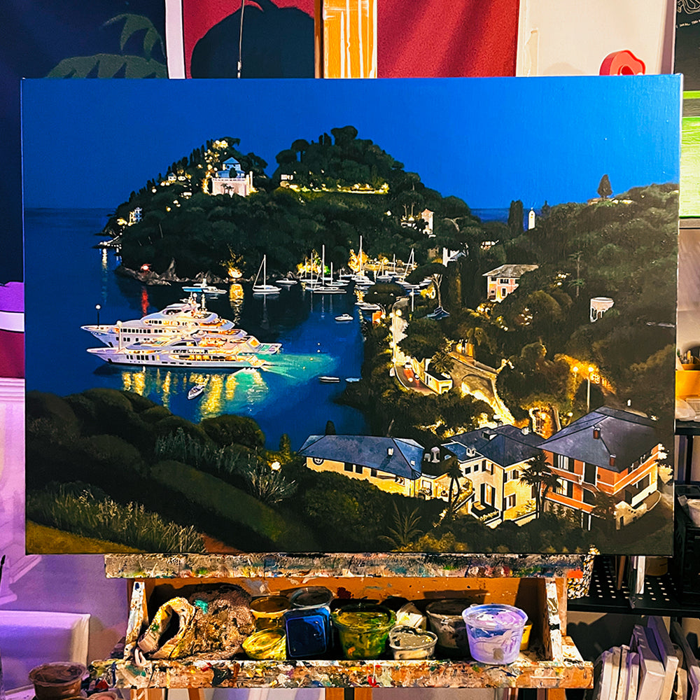 'Portofino night' original painting