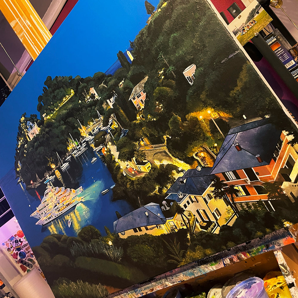 'Portofino night' original painting