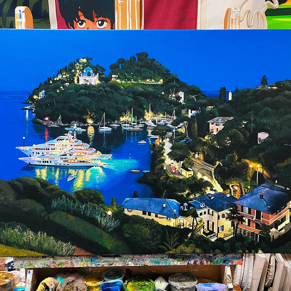 'Portofino night' original painting