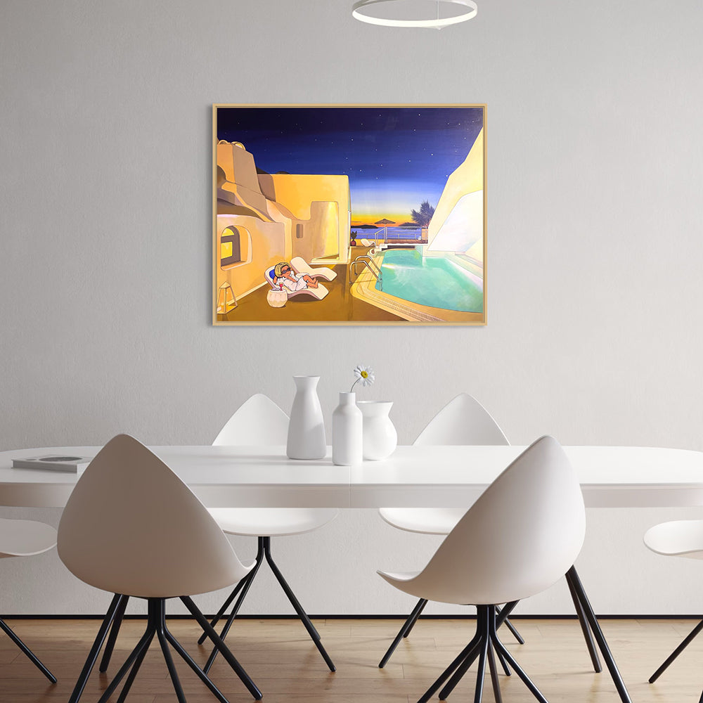 in a GOOD MOOD (Santorini night) original painting