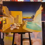 in a GOOD MOOD (Santorini night) original painting