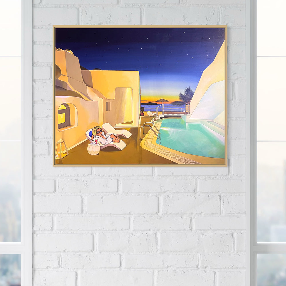 in a GOOD MOOD (Santorini night) original painting