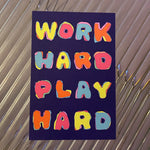 WORK HARD PLAY HARD POST CARD SET