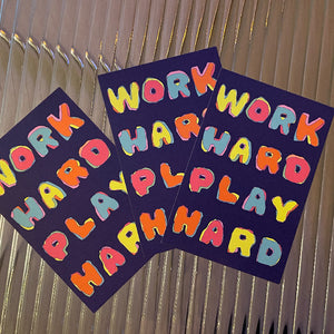 WORK HARD PLAY HARD POST CARD SET